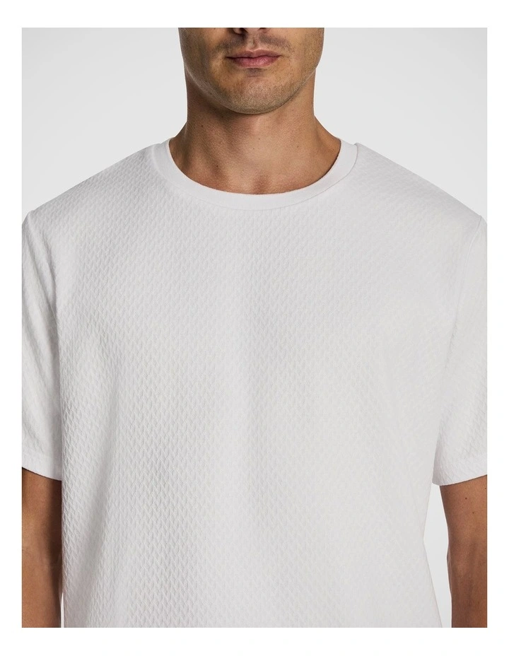 Hunter Textured Tee in White image 3