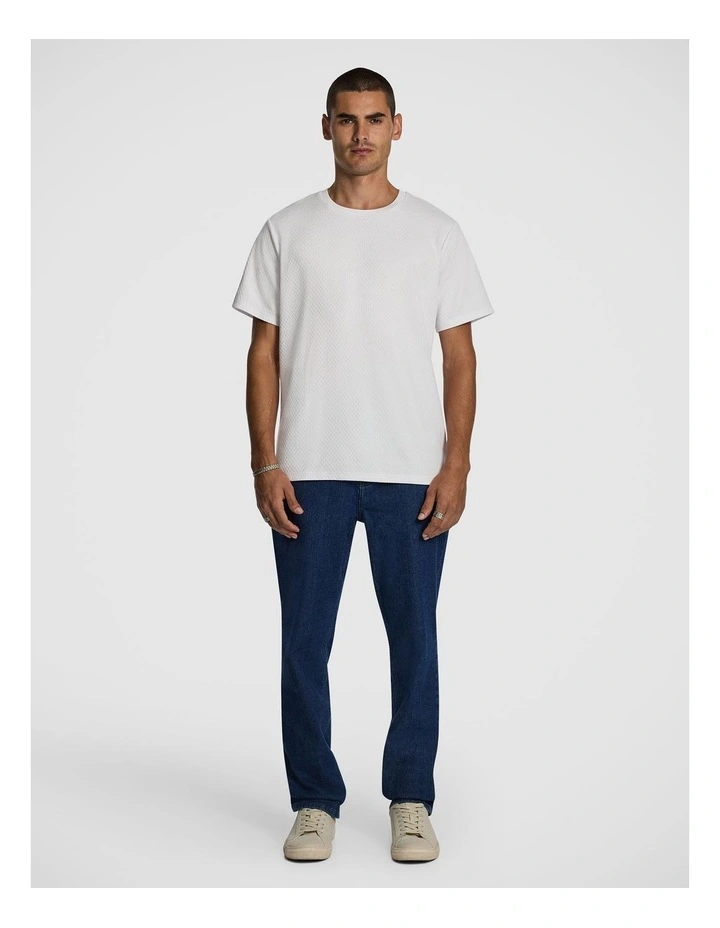 Hunter Textured Tee in White image 5