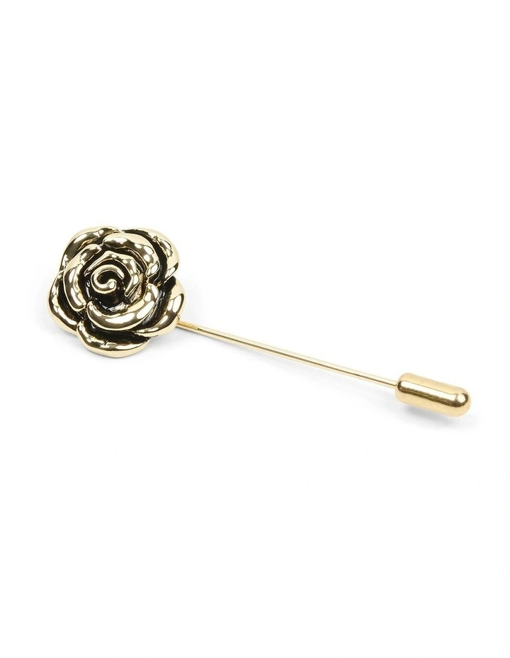 Rose Lapel Pin in Gold image 1