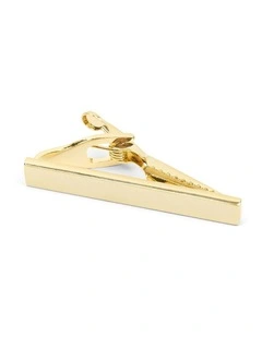 Brushed Plain 4 Cm Tie Bar in Gold
