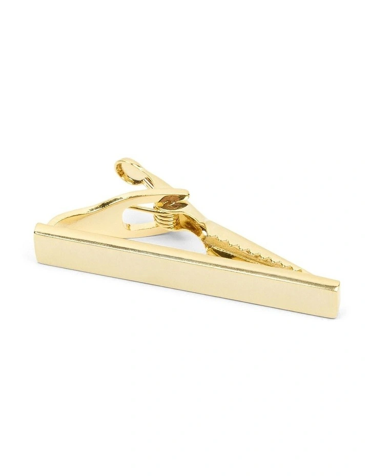 Brushed Plain 4 Cm Tie Bar in Gold image 1