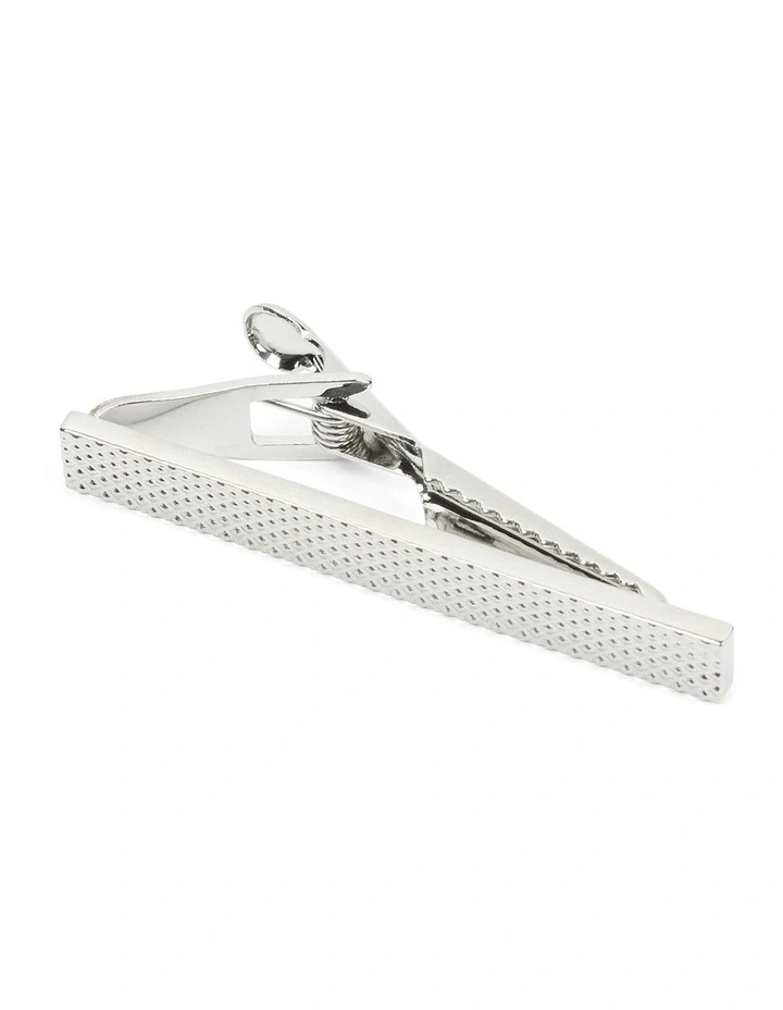 Textured 5 Cm Tie Bar in Silver image 1