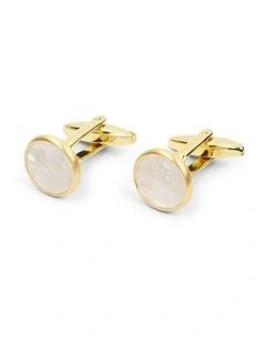 Mother Of Pearl Cufflinks in Gold