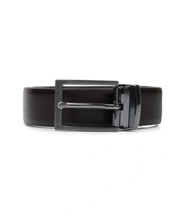 Riccardo Reversible Leather Belt in Choc/Black