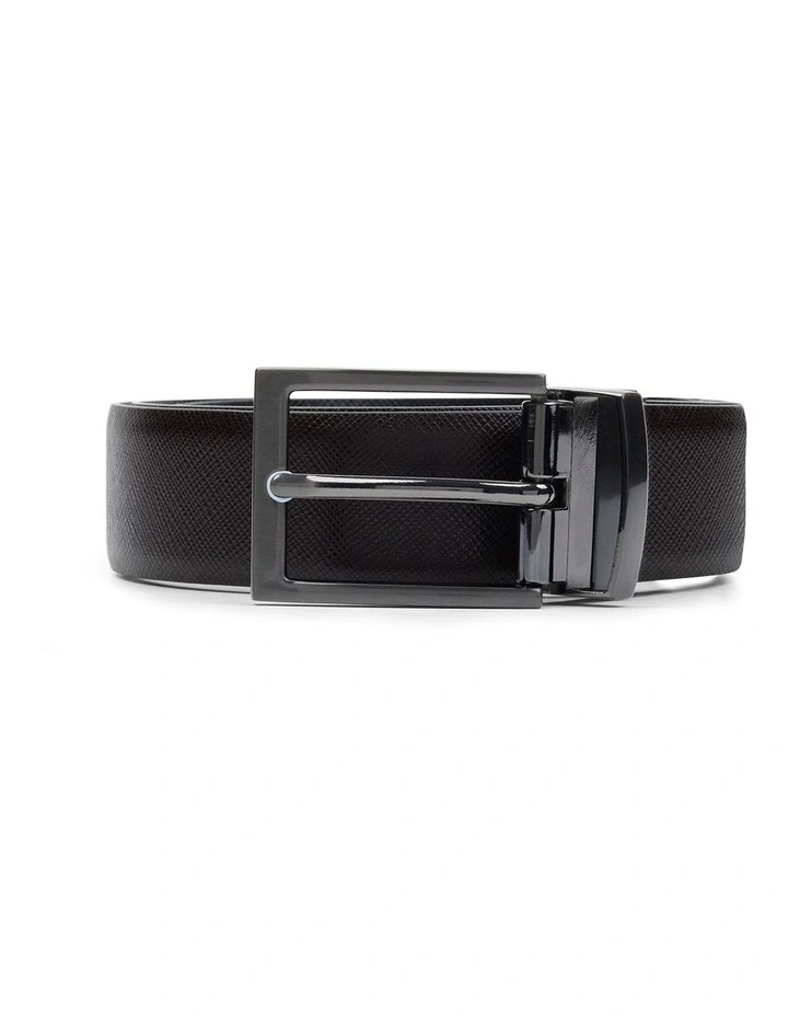 Riccardo Reversible Leather Belt in Choc/Black image 1