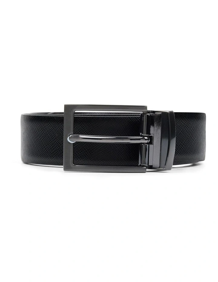 Riccardo Reversible Leather Belt in Choc/Black image 2