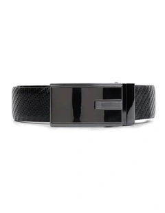 Luka Textured Reversible Belt in Black/Choc