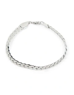 2 Piece Snake Chain Bracelet Set in Silver