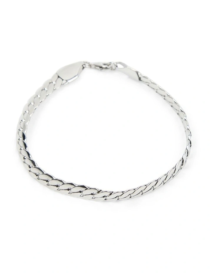 2 Piece Snake Chain Bracelet Set in Silver image 1