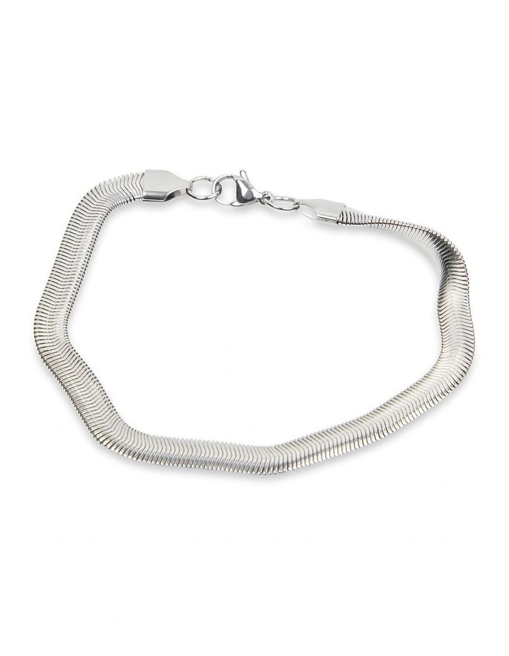 2 Piece Snake Chain Bracelet Set in Silver image 2