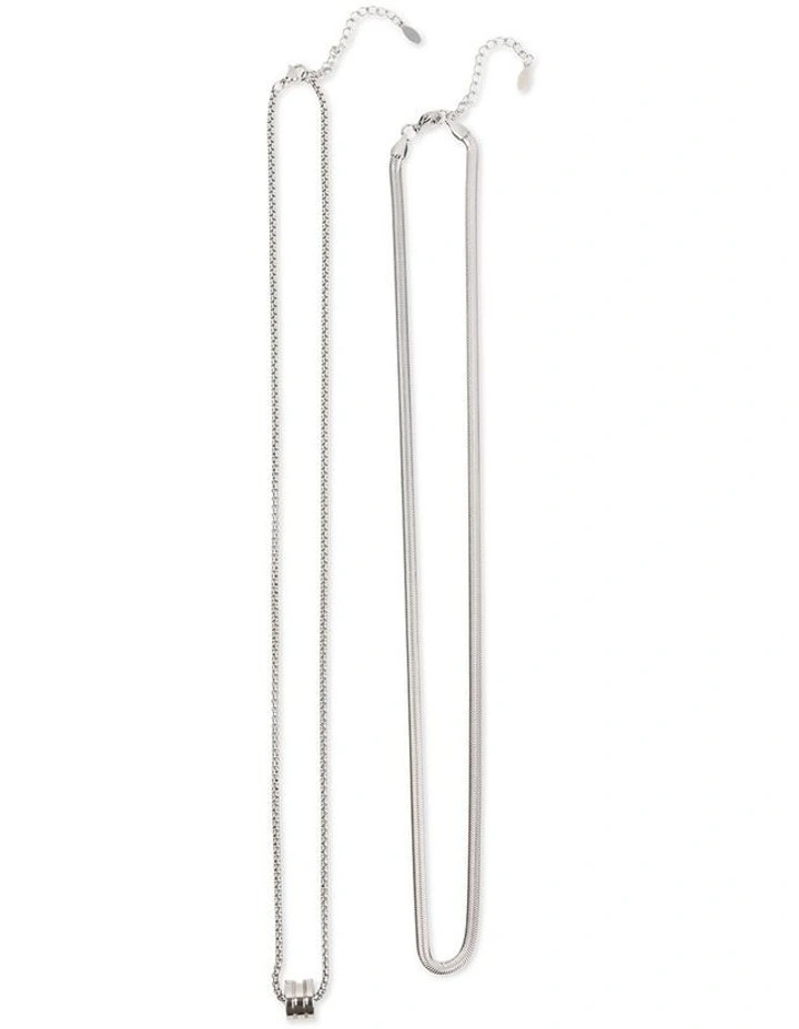 Pendant Ring & Necklace Set in Silver image 1