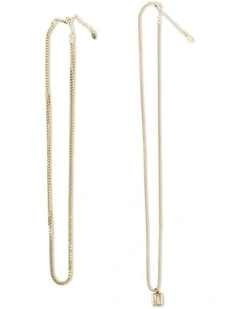 2 Piece Decorative Necklace Set  in Gold