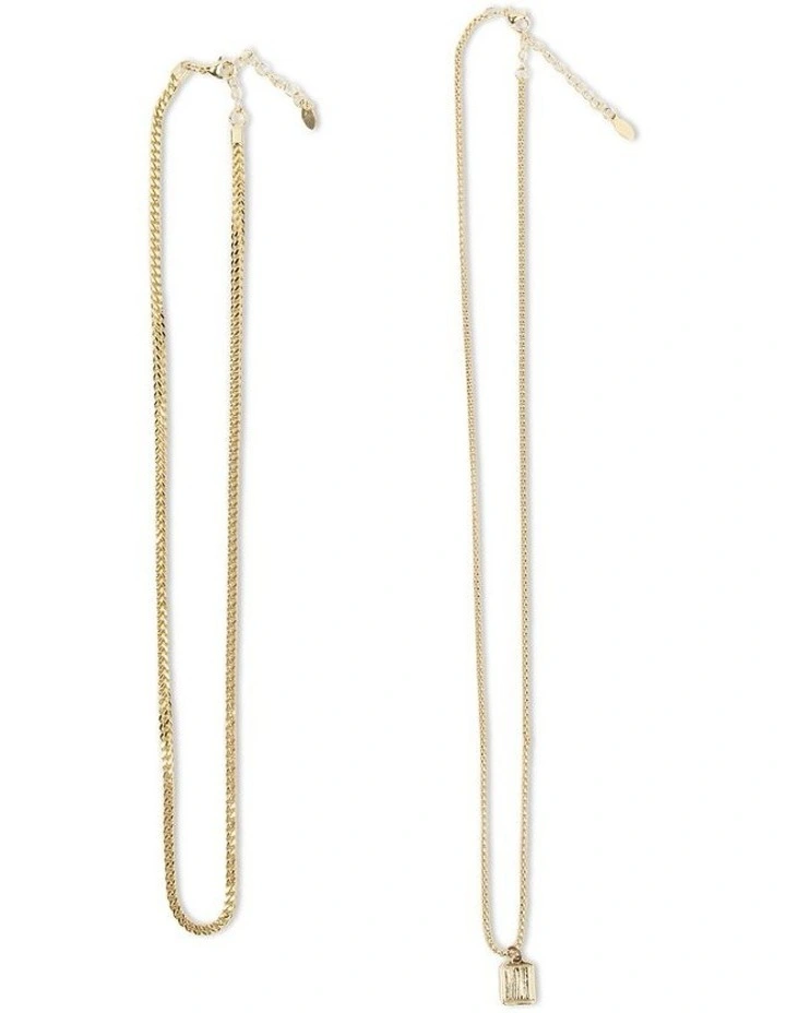 2 Piece Decorative Necklace Set in Gold image 1