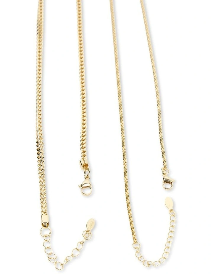 2 Piece Decorative Necklace Set in Gold image 4