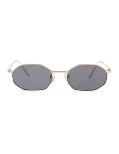 Temple Oval Sunglasses in Gold