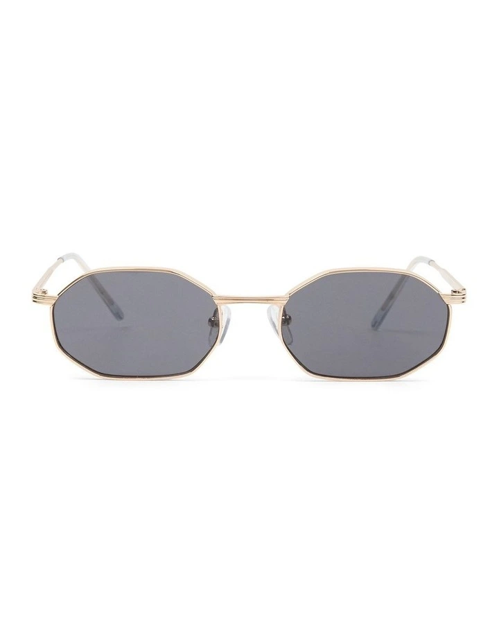 Temple Oval Sunglasses in Gold image 1