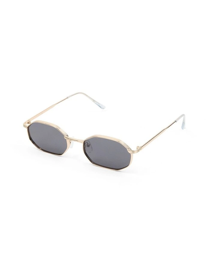 Temple Oval Sunglasses in Gold image 2