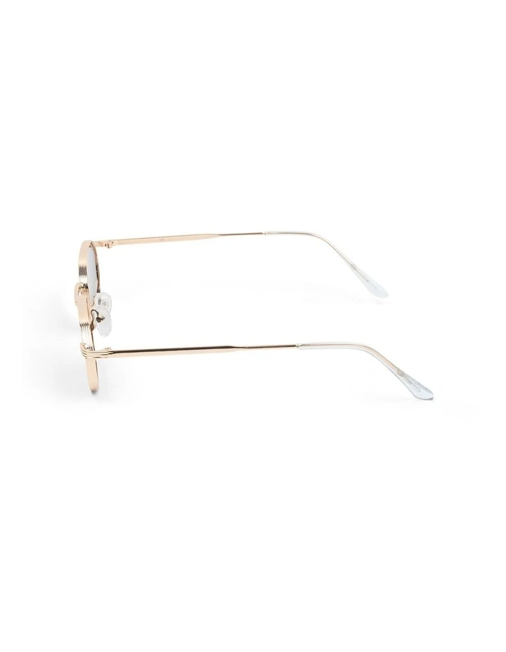 Temple Oval Sunglasses in Gold image 3