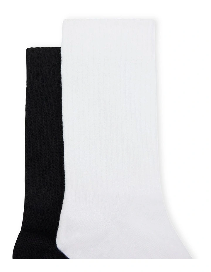 Classic Ribbed 2 Pack Socks in Assorted image 2