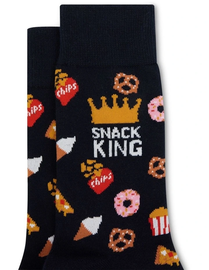 Snack Pun Sock in Navy image 2