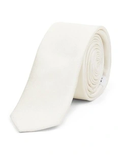 Premium Silk Textured 5 Cm Tie in Off White