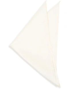 Premium Silk Textured Pocket Square in Off White