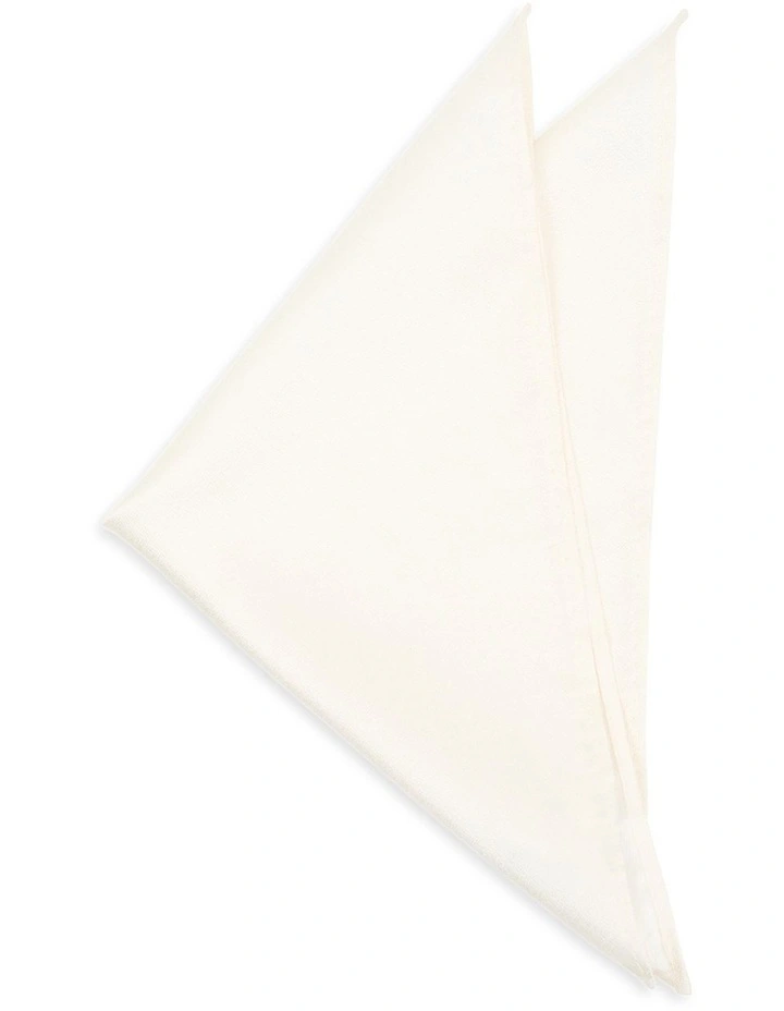 Premium Silk Textured Pocket Square in Off White image 1
