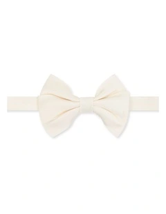 Premium Silk Textured Bow Tie in Off White