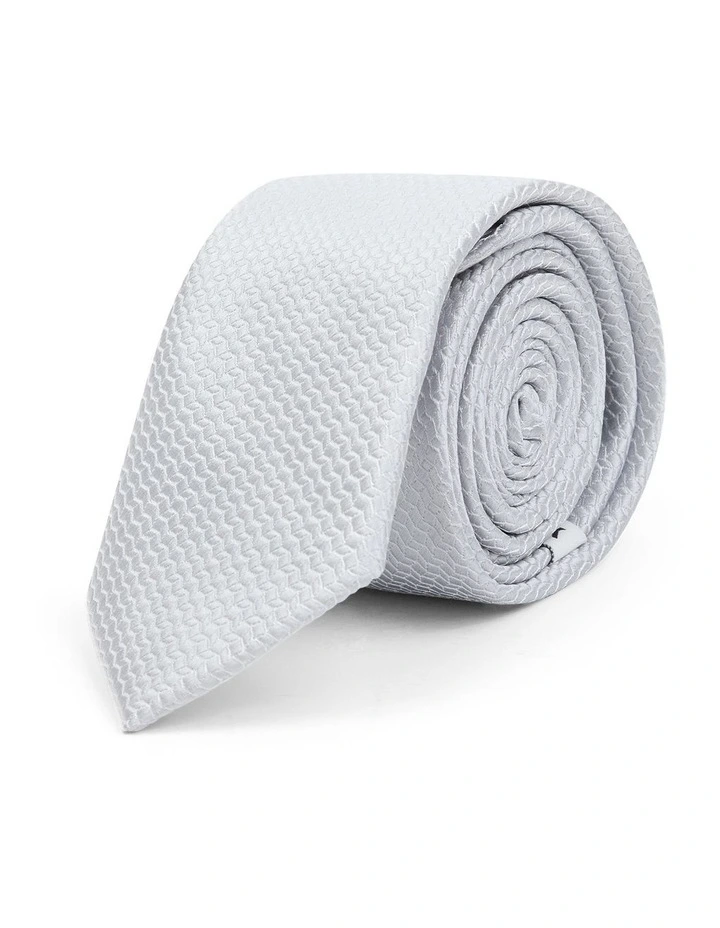 Prize Textured 6.5 Cm Tie in Silver image 1