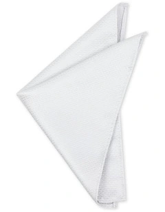 Prize Textured Pocket Square in Silver