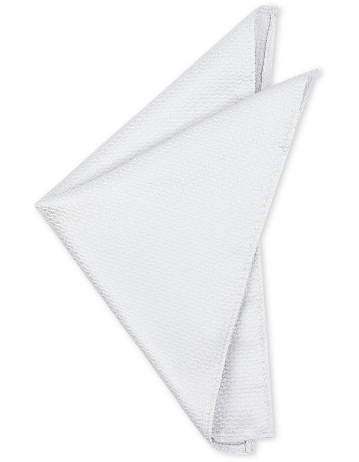 Prize Textured Pocket Square in Silver image 1