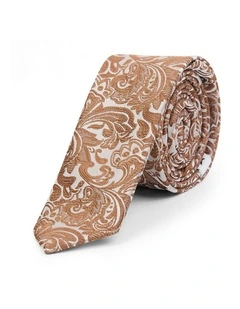 Kaly Floral 5 Cm Tie in Caramel