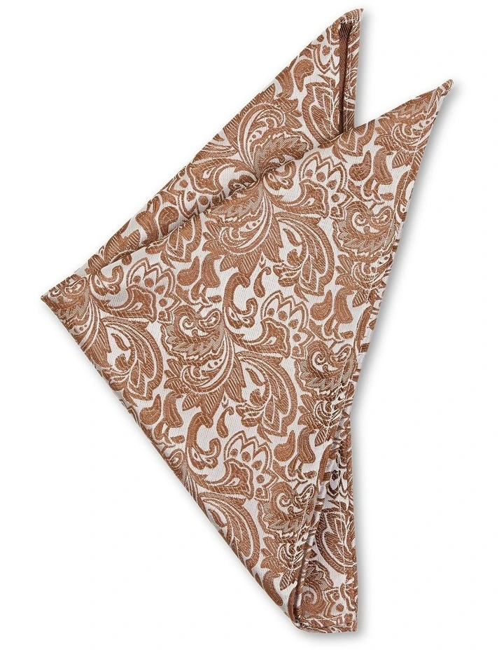 Kaly Floral Pocket Square in Caramel image 1