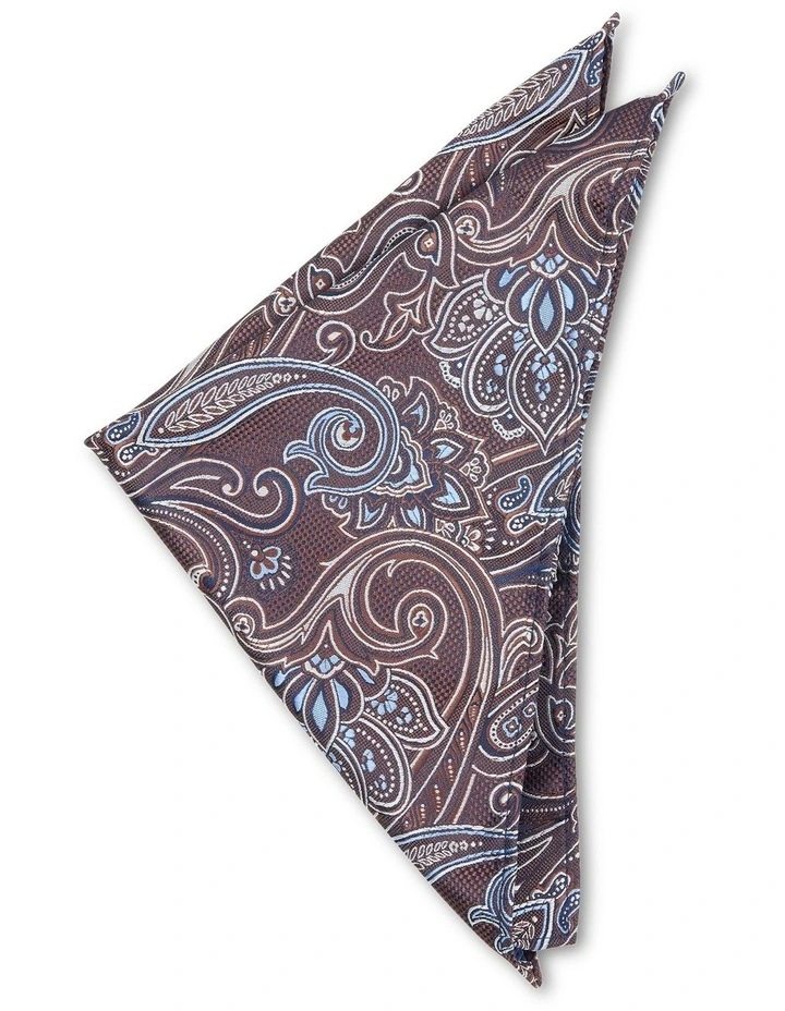 Kea Paisley Pocket Square in Rust image 1