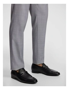 Harrison Textured Leather Loafer in Black