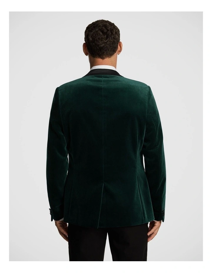 Milan Velvet Tuxedo Jacket in Forest image 3