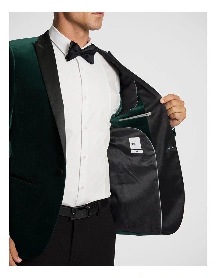 Milan Velvet Tuxedo Jacket in Forest image 4