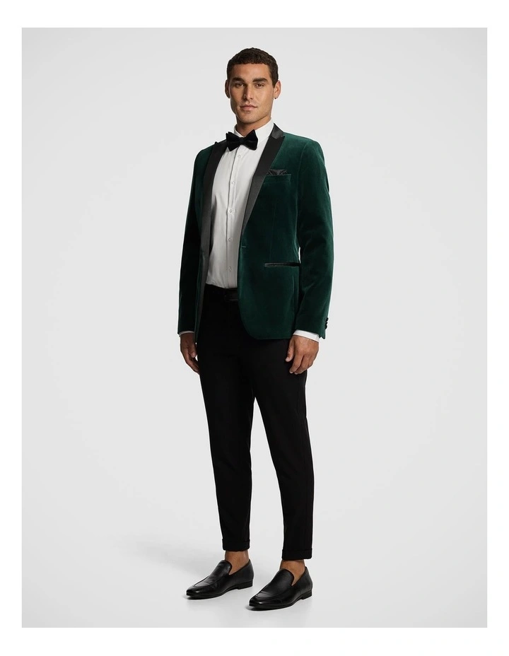 Milan Velvet Tuxedo Jacket in Forest image 5