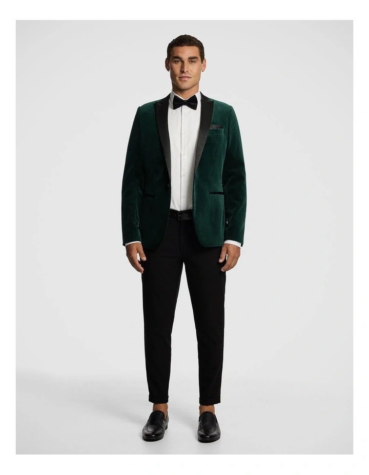 Milan Velvet Tuxedo Jacket in Forest image 6