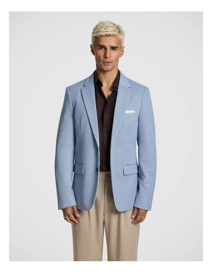 Dash Knitted Blazer in Light Blue image 1