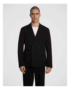 Brooks Double Breasted Relaxed Blazer in Black