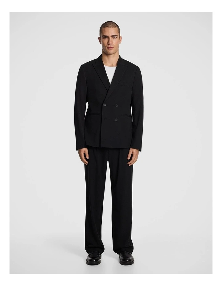 Brooks Double Breasted Relaxed Blazer in Black image 2