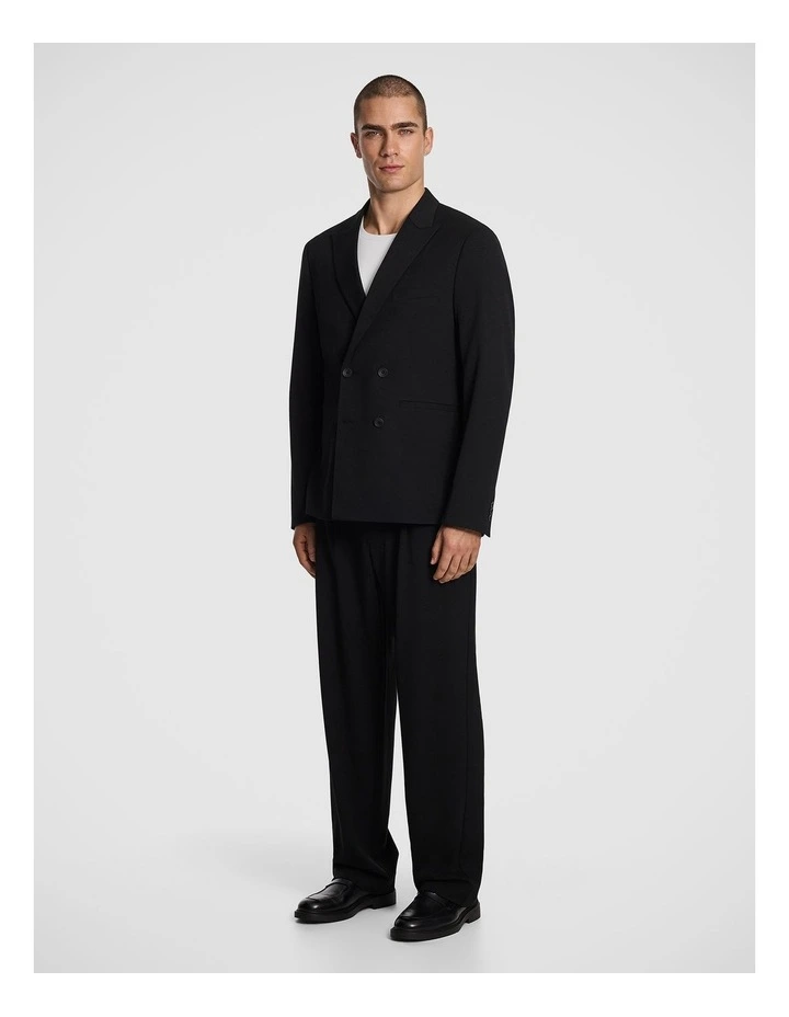 Brooks Double Breasted Relaxed Blazer in Black image 4