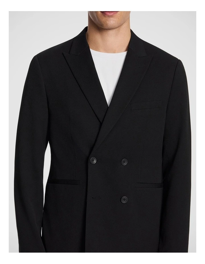 Brooks Double Breasted Relaxed Blazer in Black image 5