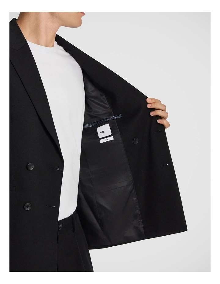 Brooks Double Breasted Relaxed Blazer in Black image 6