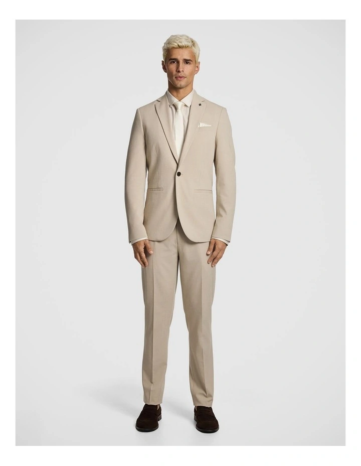 Chief Stretch Skinny Suit Jacket in Natural image 2