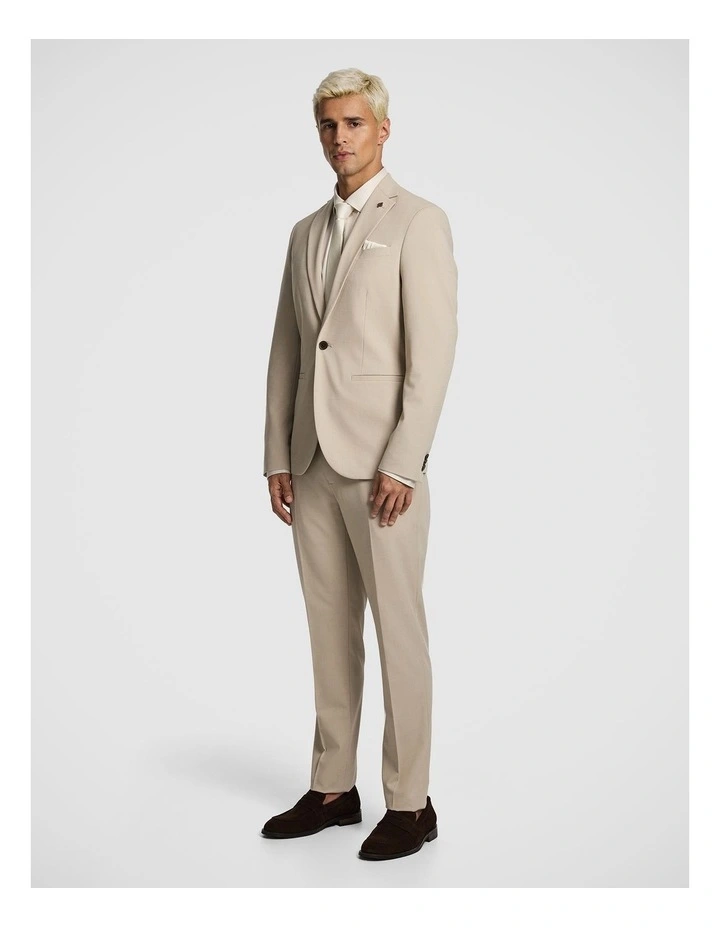 Chief Stretch Skinny Suit Jacket in Natural image 4