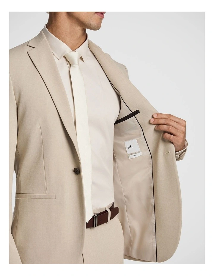 Chief Stretch Skinny Suit Jacket in Natural image 6