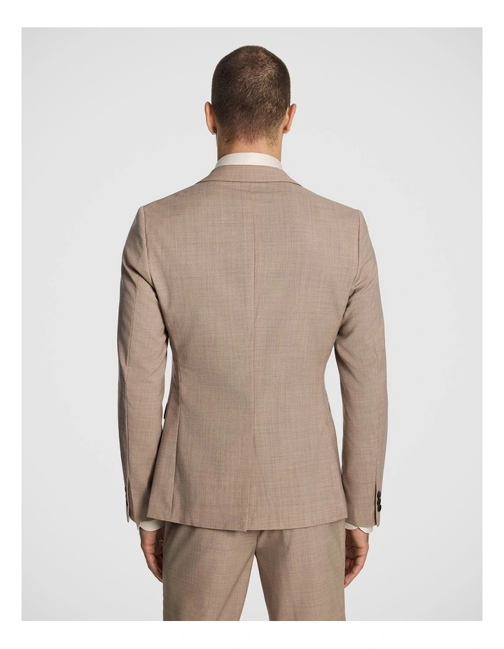 Cash Wool Blend Slim Suit Jacket in Latte image 2