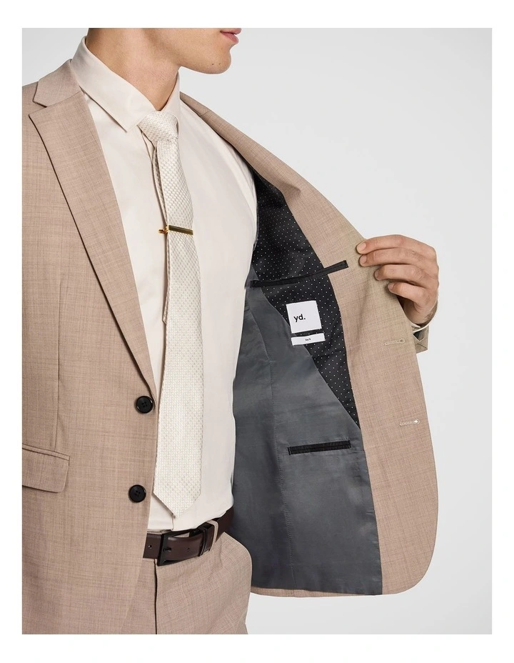 Cash Wool Blend Slim Suit Jacket in Latte image 4